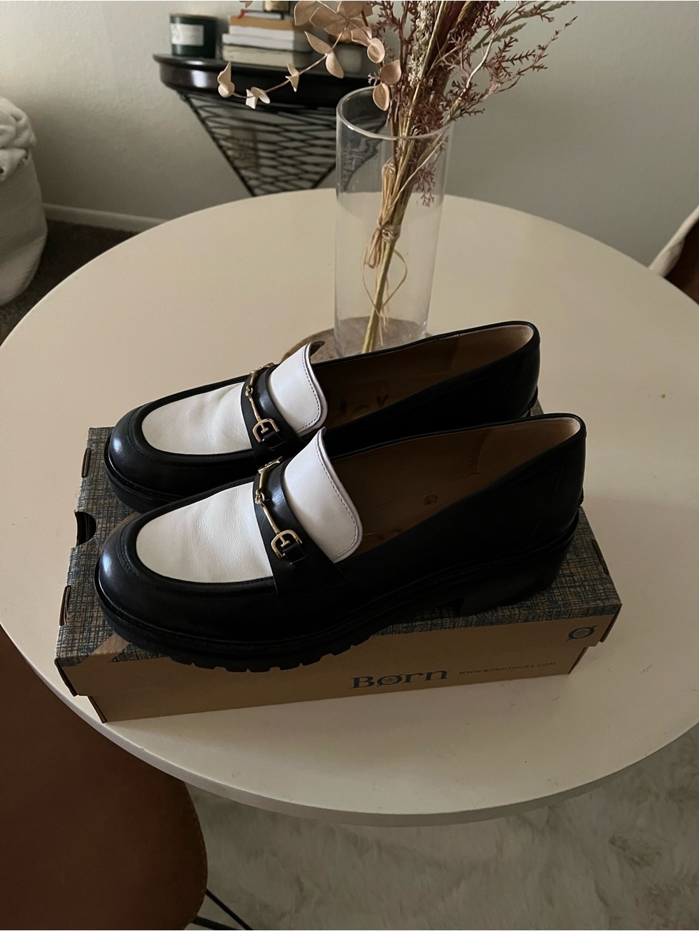 Sam Edelman Black and White Leather Bit Loafers